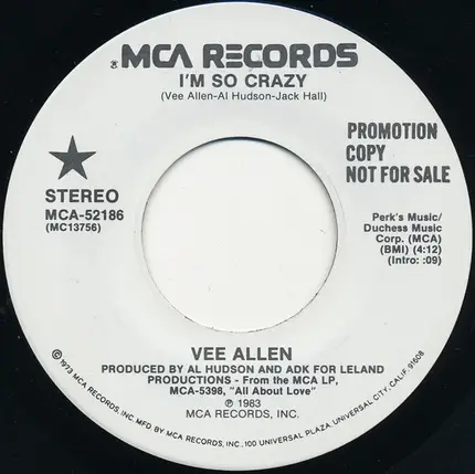 Vee Allen - I'm So Crazy