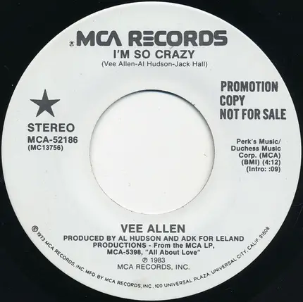 Vee Allen - I'm So Crazy