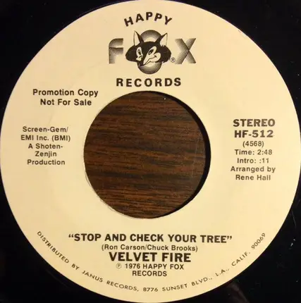 Velvet Fire - Stop And Check Your Tree