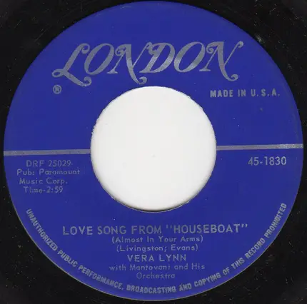 Vera Lynn With Mantovani And His Orchestra - Love Song From 'Houseboat'