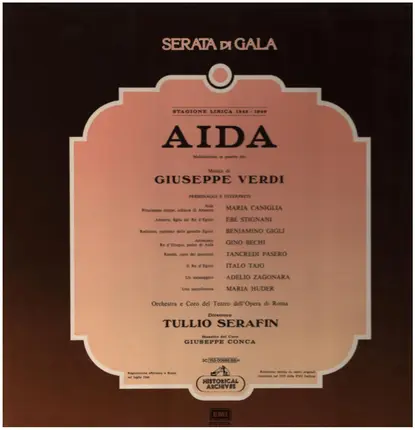 Verdi - Aida, Serafin, Teatro dell'Opera di Roma
