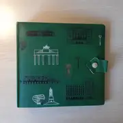 Vinyl Storage - Vintage Schallplattenalbum - grün mit Städte Design Berlin, für 10 Singles