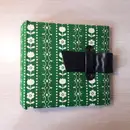 Vinyl Storage - Vintage Schallplattenalbum - grün, aus Stoff mit Blumenmuster, für 20 Singles