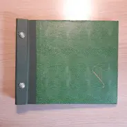 Vintage Schallplattenalbum - grün, Hardcover mit Schlangenmuster, für 10 Singles