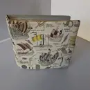 Vinyl Storage - Vintage Schallplattenalbum - in wreiß, mit Segelschiff-Muster & Druckknopf-Verschluss, für 20 Singles