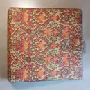 Vinyl Storage - Vintage Schallplattenalbum - in beige, mit rot-braunem Blumendesign, für 16 LPs