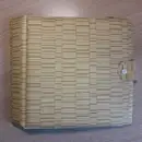 Vinyl Storage - Vintage Schallplattenalbum - in beigem Flechtmuster, für 16 Singles