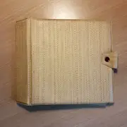 Vinyl Storage - Vintage Schallplattenalbum - in beigem Flechtmuster, für 20 Singles