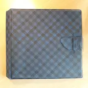 Vinyl Storage - Vintage Schallplattenalbum - in blau-schwarzem Karomuster, für 12 LPs