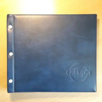 Vintage Schallplattenalbum - in blauem Lederdesign, mit PALMA Logo, für 13 LPs
