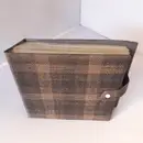 Vinyl Storage - Vintage Schallplattenalbum - in braun-schwarz kariert, mit Druckknopf-Verschluss, für 20 Singles