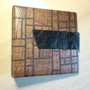 Vinyl Storage - Vintage Schallplattenalbum - in braun-schwarzer Fliesenoptik, für 20 Singles