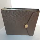 Vinyl Storage - Vintage Schallplattenalbum - in braun, für 16 LPs mit Druckknopf-Verschluss