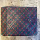 Vinyl Storage - Vintage Schallplattenalbum - in diagonalem rot-schwarz-grünen Karomuster, für 20 Singles