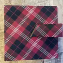 Vinyl Storage - Vintage Schallplattenalbum - in diagonalem rot-schwarz-weißen Karomuster, für 20 Singles