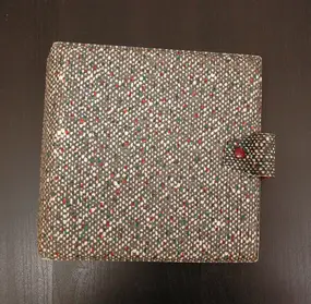 Vintage Schallplattenalbum - in grau, mit roten/grünen Punkten, für 20 Singles