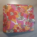 Vinyl Storage - Vintage Schallplattenalbum - in rosa/rot/orange, im Blumendesign, für 20 Singles