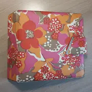Vinyl Storage - Vintage Schallplattenalbum - in rosa/rot/orange, im Blumendesign, für 20 Singles