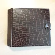 Vinyl Storage - Vintage Schallplattenalbum - in rot-brauner Krokodiloptik, für 16 Singles