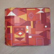 Vinyl Storage - Vintage Schallplattenalbum - in rot-violett-gelbem Formen-Muster, für 20 Singles