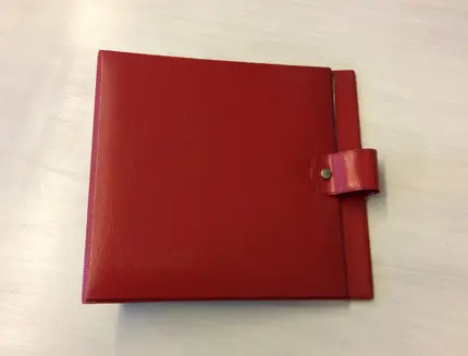 Vintage Schallplattenalbum - in rot, für 16 Singles