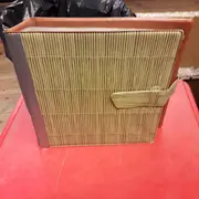 Vinyl Storage - Vintage Schallplattenalbum - in Strohoptik, für 16 Singles