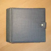 Vinyl Storage - Vintage Schallplattenalbum - mit blau/schwarzem Karomuster, für 16 Singles