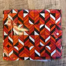 Vinyl Storage - Vintage Schallplattenalbum - mit geometrischen Muster in rot-weiß-orange-schwarz, für 16 Singles