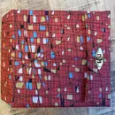 Vinyl Storage - Vintage Schallplattenalbum - mit geometrischen rot-gelb-blau-weiß-schwarzen Muster, für 24 Singles