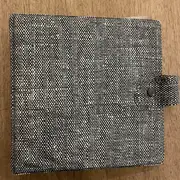 Vinyl Storage - Vintage Schallplattenalbum - mit schwarz-weißem Flechtmuster-Stoffüberzug, für 20 Singles