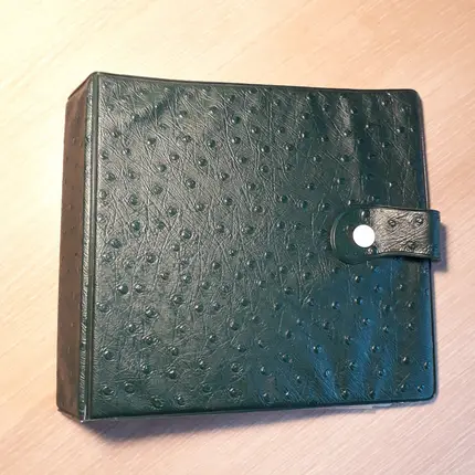 Vintage Schallplattenalbum - in grüner Lederoptik für 20 Singles