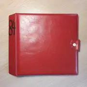 Vinyl Storage - Vintage Schallplattenalbum - in roter Lederoptik für 16 Singles