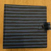 Vinyl Storage - Vintage Schallplattenalbum - in schwarz-blau gestreift für 20 Singles