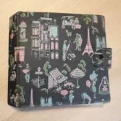Vintage Schallplattenalbum - in schwarz, im Paris-Design, für 20 Singles