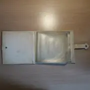 Vinyl Storage - Vintage Schallplattenalbum - mit rot/weiß/gelb/schwarzem Farbklecks-Muster, für 20 Singles