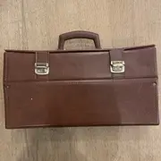 Vinyl Storage - Vintage Schallplattenkoffer - in brauner Lederoptik, für Singles (7')