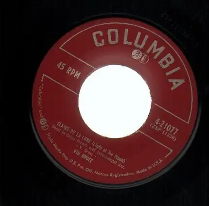 Vin Bruce - Je Laissez Mon Coeur ( I Left My Heart)  / Claire De La Lune ( Light Of The Moon )