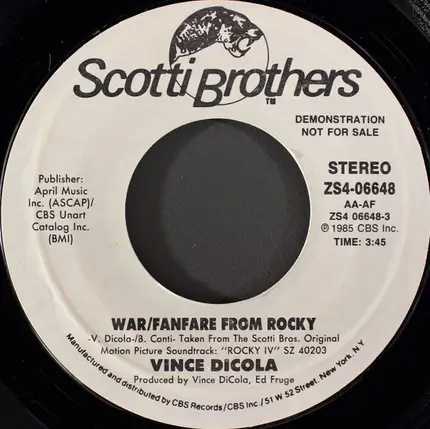Vince Dicola - War / Fanfare From Rocky