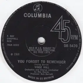 vince hill - You Forgot To Remember