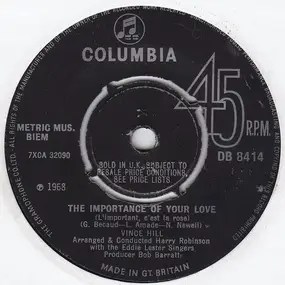 vince hill - The Importance Of Your Love (L'important, C'est La Rose)