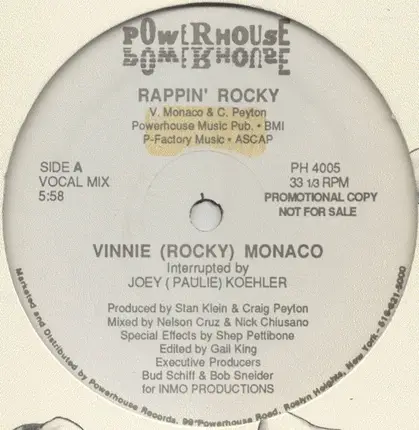 Vinnie (Rocky) Monaco Interrupted By Joey (Paulie) Koehler - Rappin' Rocky