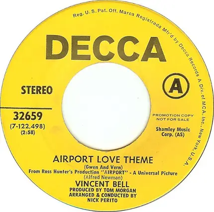 Vinnie Bell - Airport Love Theme / Marilyn's Theme