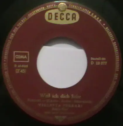 Violetta Ferrari - Weil Ich Dich Liebe / Nur Der Charlie Will Mich Küssen