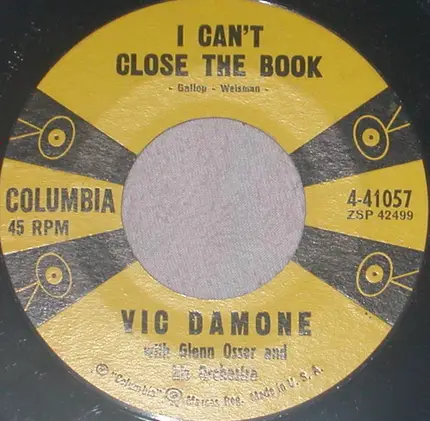 Vic Damone With Glenn Osser And His Orchestra - Junior Miss / I Can't Close The Book