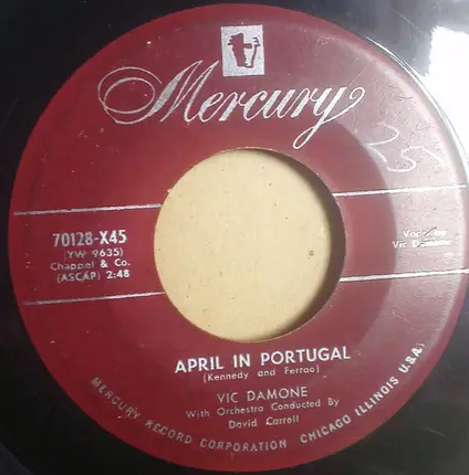 Vic Damone With Orchestra Conducted By David Carroll - I'm Walking Behind You / April In Portugal
