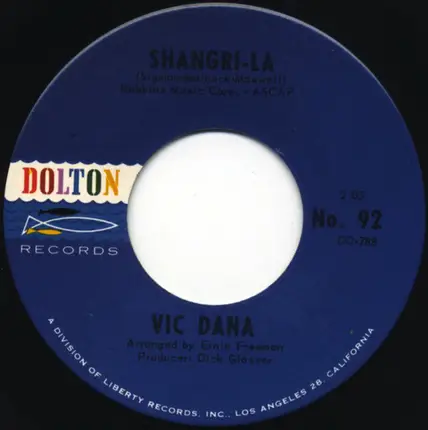 Vic Dana - Warm And Tender / Shangri-La