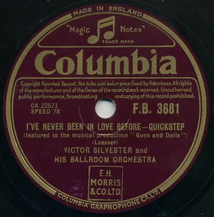 Victor Silvester And His Ballroom Orchestra - I've Never Been In Love Before / I Believe