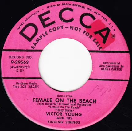Victor Young And His Singing Strings - I Love Your Gypsy Heart / Female On The Beach