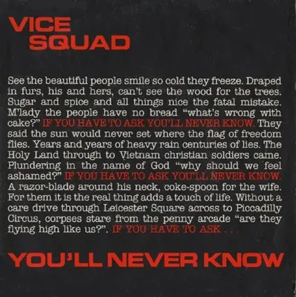 Vice Squad - You'll Never Know