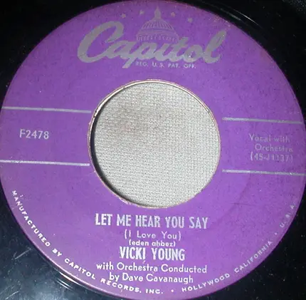 Vicki Young With David Cavanaugh Orchestra - I Love You So Much / Let Me Hear You Say (I Love You)